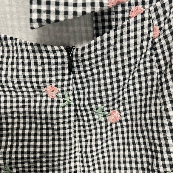 Lulus Fairgrounds Black and White Gingham Embroidered Mini Dress. - Picture 8 of 10